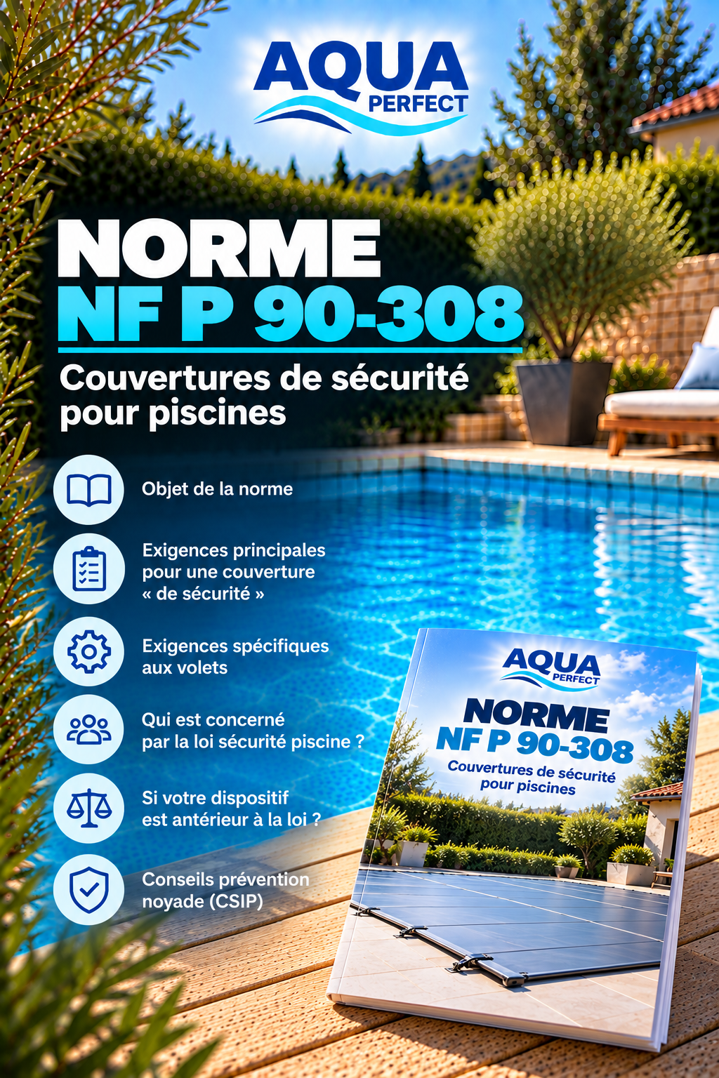 Norme NF P 90-308 : couvertures de sécurité pour piscine